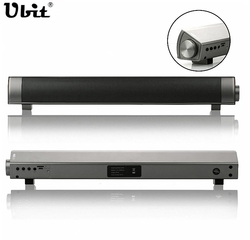 Ubit Wireless Bluetooth Speaker for TV 2 Horns Good Bass Portable Soundbar Speakers For Stereo Subwoofer Sound Box