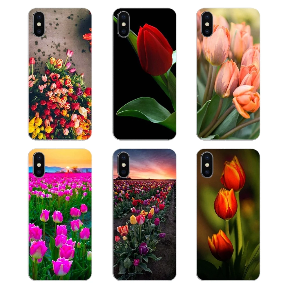Красный синий весенний цветной тюльпаны цветок полевое Искусство Для Huawei P20 Lite Nova