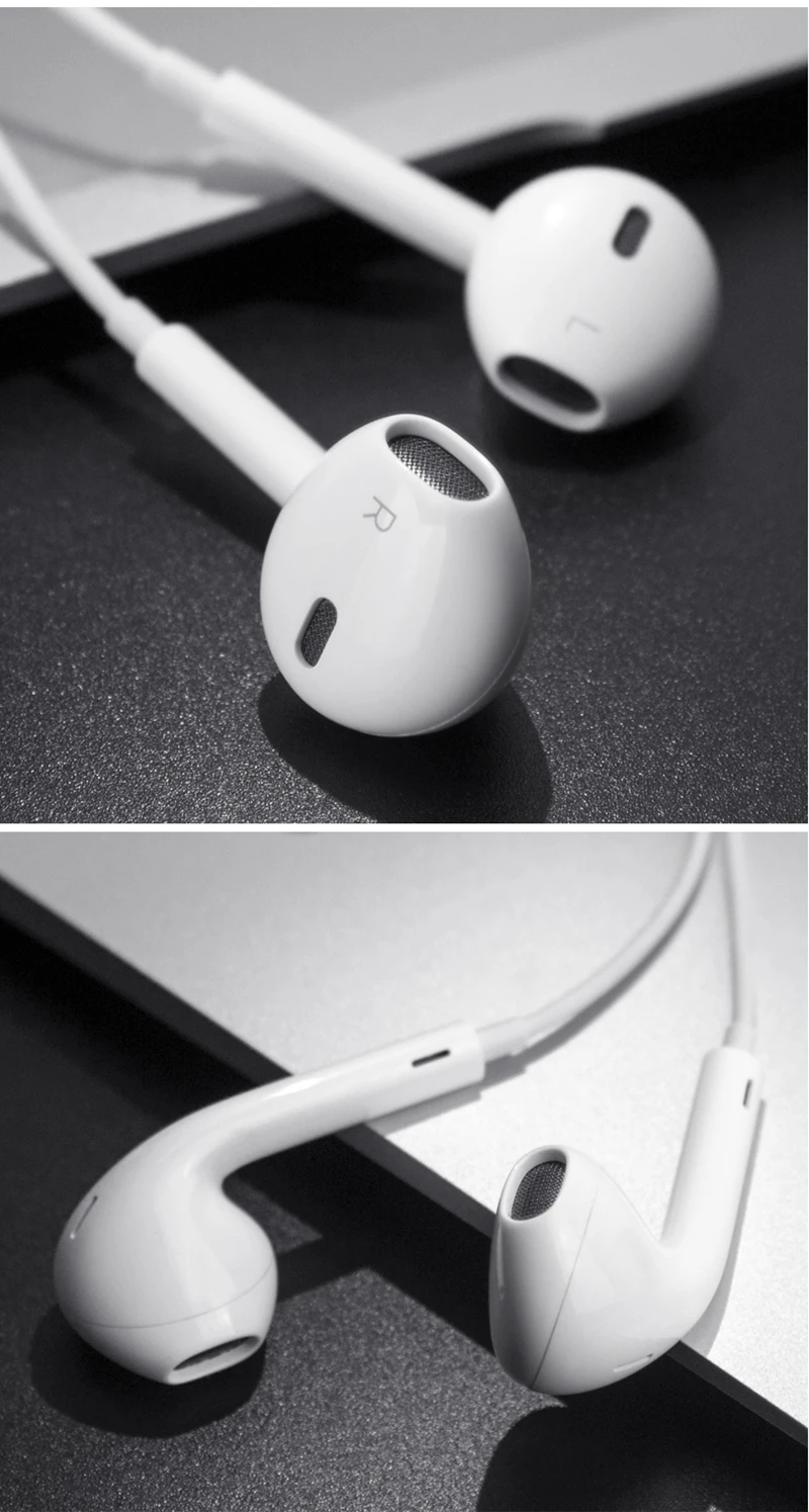 Оригинальные Apple Earpods с 3,5 мм разъемом, проводные наушники-вкладыши, вкладыши, более Насыщенные басы для iPhone, Android, смартфонов, звонков, спорта