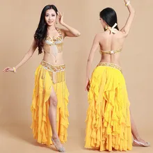 Bellydance oriental Belly Indian gypsy dance dancing costume costumes clothes bra belt chain scarf ring skirt dress set suit 290