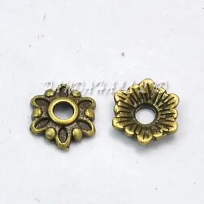 

Tibetan Style Beads Caps, Lead Free & Cadmium Free, Flower, Antique Bronze Color, Size: about 8mm in diameter, 2mm thick, hole: