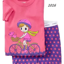 Летние детские пижамы для девочек, детские пижамы, Семейный комплект одежды, детская одежда для сна, футболка с короткими рукавами+ шорты, спальный костюм, FRT56