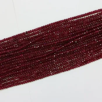 

Fashion red natural stone chalcedony jades faceted abacus 2x4mm loose beads jewelry finding spacer accessories 15inch B573