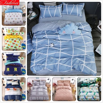 

Sky Blue Gray Cloud 3/4 pcs Bedding Set Full King Queen Twin Double Size Duvet Cover 1.5m 1.8m 2m Flat Sheet Bed Linens Bedlinen