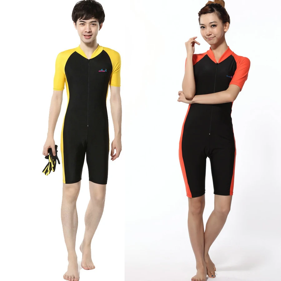 UPF50+ short nylon spandex diving suits women men wetsuits sunscreen