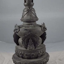 Bi001679 18 Храм Старый Медь Бронза Буддийский Будда Шакьямуни Реликвия dagoba Башня Пагода