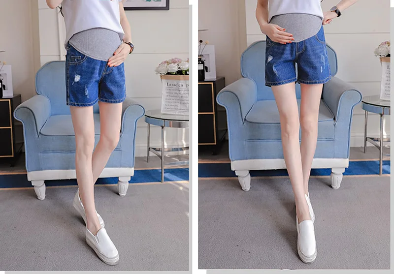 Jeans Maternity Shorts Summer Denim Shorts For Pregnant Women Gravidas Clothing Pregnant Clothes Elastic Abdominal Pants