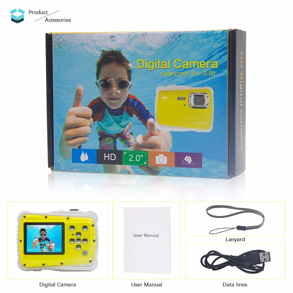 Underwater Waterproof Camera Newest Christmas Gift Best Mini Camera for kids Outdoor Sports Diving 3m Waterproof Action Camera (3)