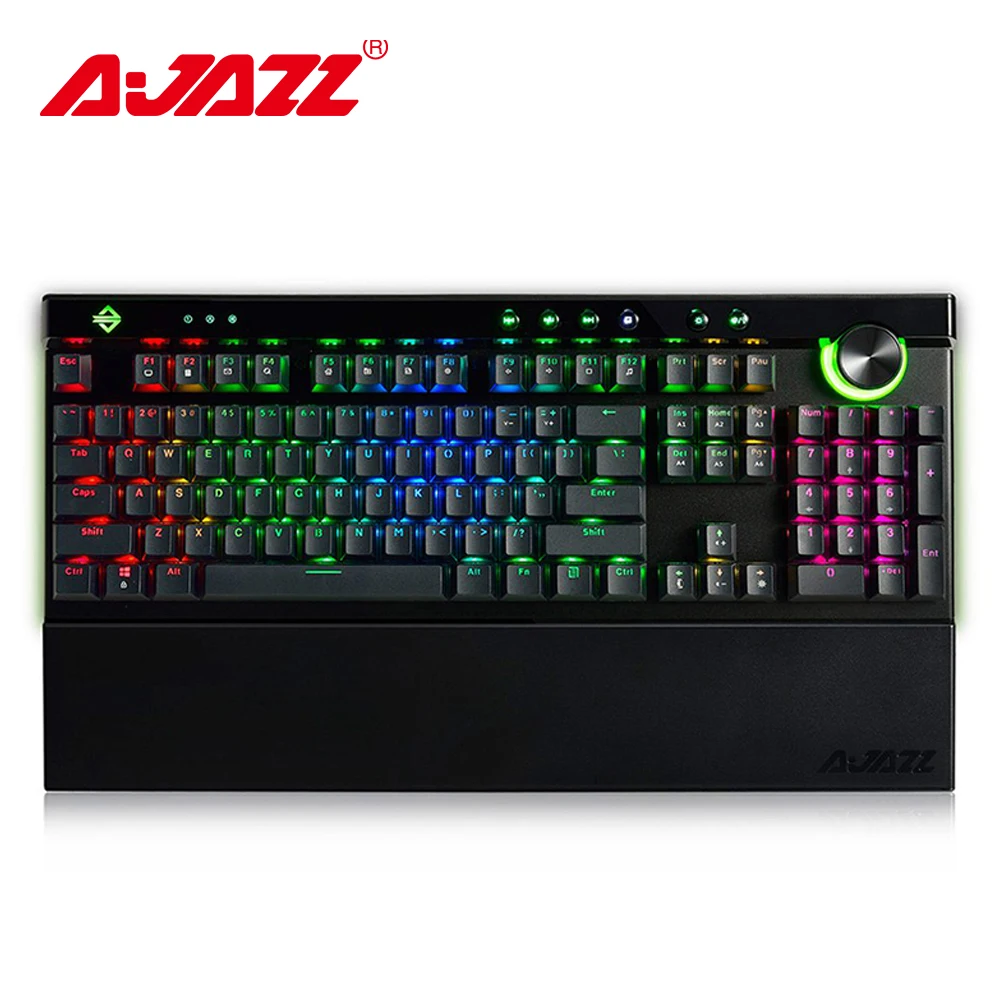 Ajazz AK45 111 клавиши RGB механическая клавиатура коробка черный/коричневый/красный/белый переключатели эргономичная дуга с двухрежимной ручкой и подставкой для запястья