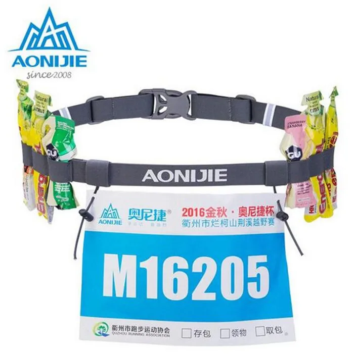 Aonijie Unisex Triathlon Marathon Race Number Belt With Gel Holder Running Belt Cloth Belt Motor Running Outdoor sports