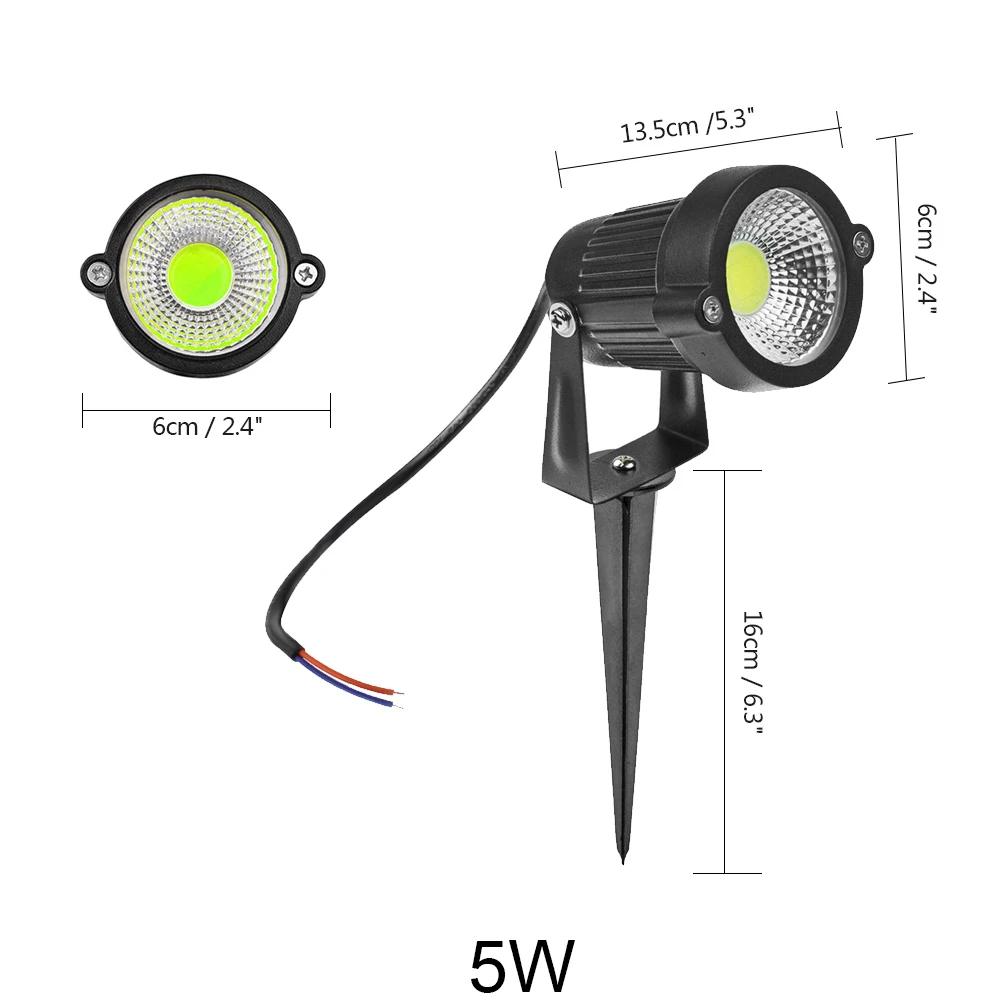 Светодиодные лампы для газонов, садовый светильник, DC12V AC85-265V, уличный IP65 Водонепроницаемый Ландшафтный Точечный светильник, лампы белого, красного, синего, зеленого цвета, 5 Вт, 10 Вт, 15 Вт
