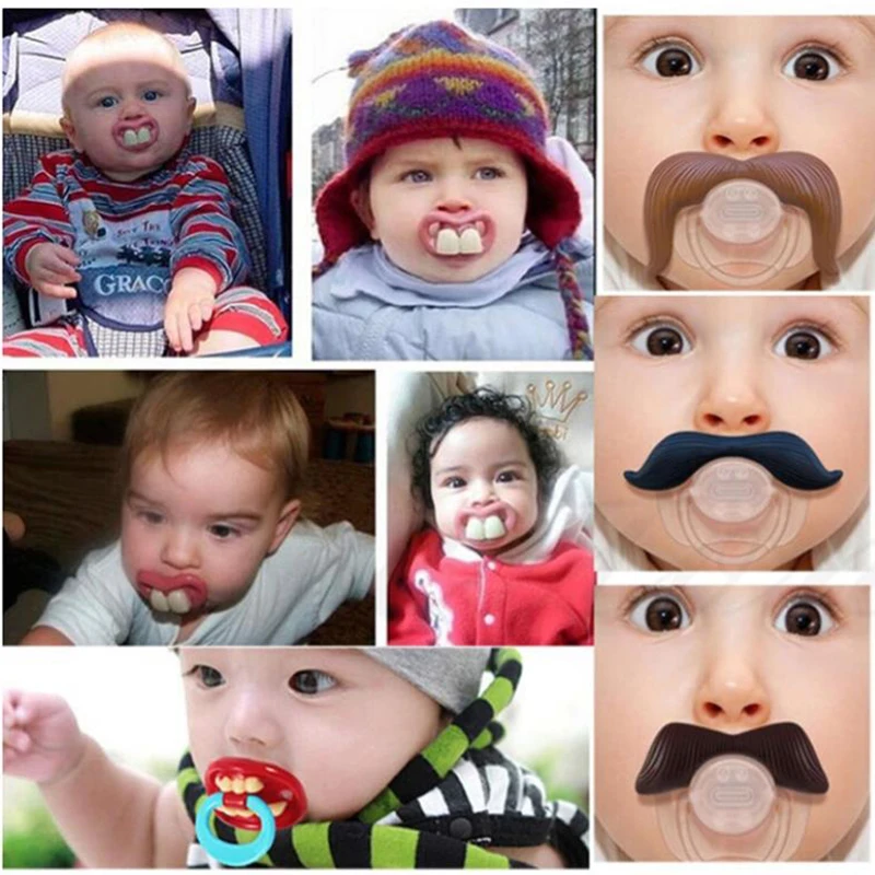 Top Silicone Funny Nipple Dummy Baby Soother Joke Prank Toddler Pacy Orthodontic Nipples Teether