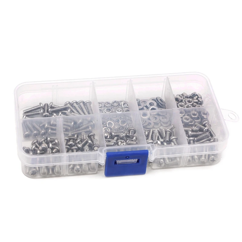 

300PCS M3 Stainless Steel Cross Screw Nut Woodworking Tools Fastener Hardware 'zt