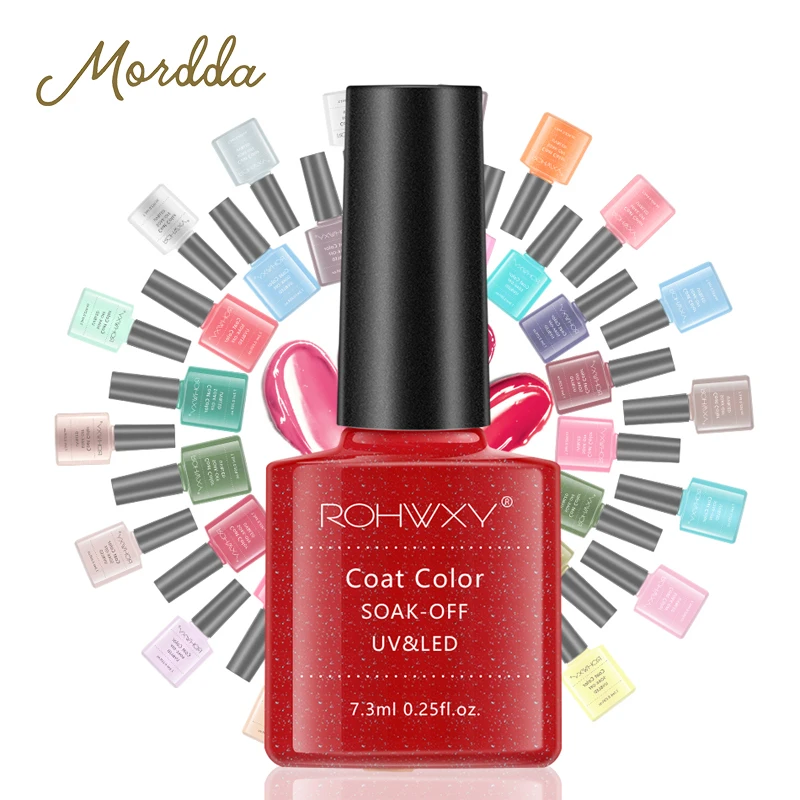 

MORDDA 60 Colors Gel Nail Polish For Manicure Semi Permanent UV Nail Gel Soak off Varnish Hybrid Primer Top Coat Base For Nails