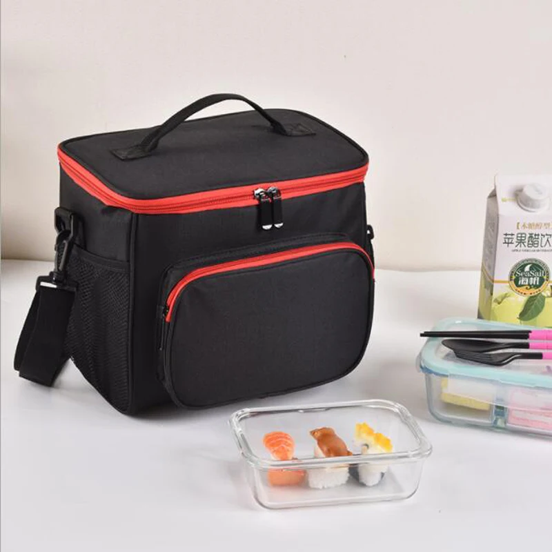 

New lunch box lunch bag large capacity folding picnic bag refrigerated bag outdoor activity black diagonal package