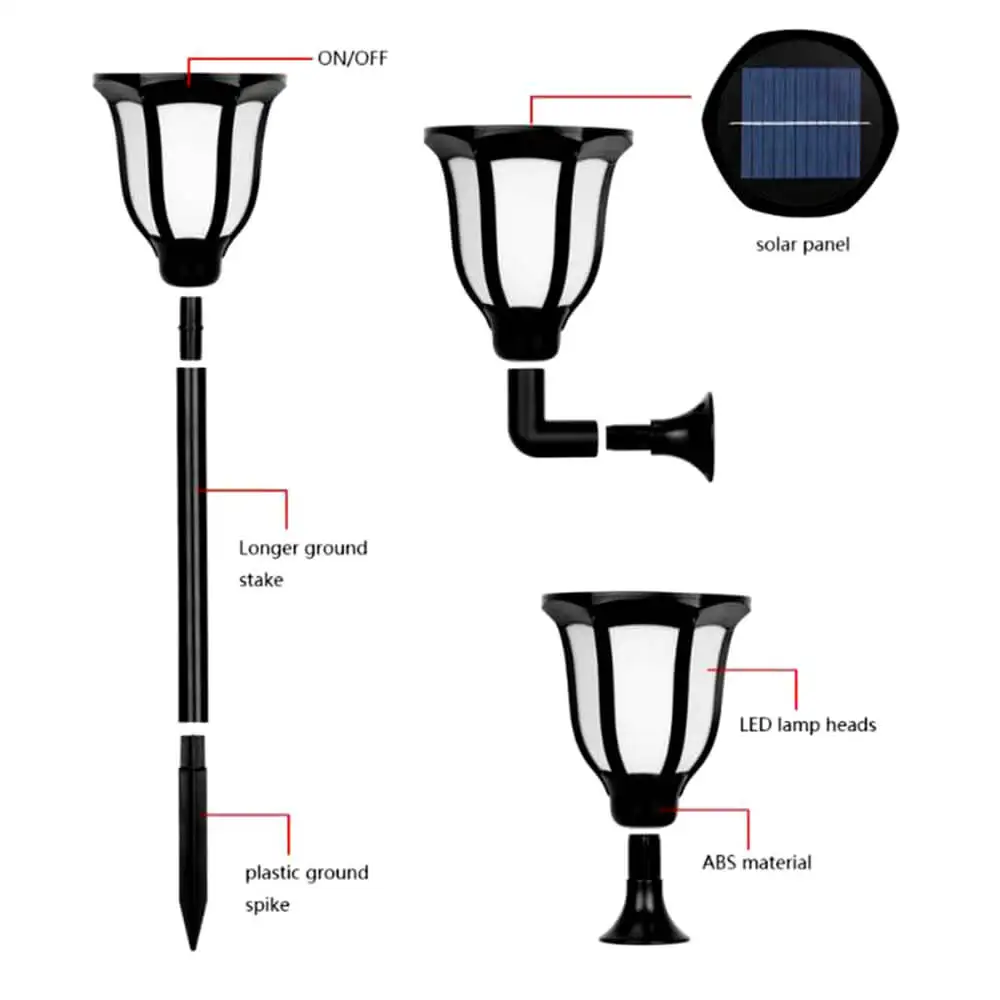 Lâmpada do Gramado Levou ao ar Pátio ao ar Luz da Tocha Chama Bruxuleante Solares Livre Tiki Lâmpada Paisagem Jardim Quintal Decor 2-pack 5 LEVOU Ao Ar Livre Luz Da Tocha