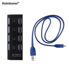 4 порта usb-хаб 3,0 Супер скорость 5 Гбит/с микро USB 3,0 концентратор высокое качество с раздельным переключателем USB разветвитель компьютерный адаптер