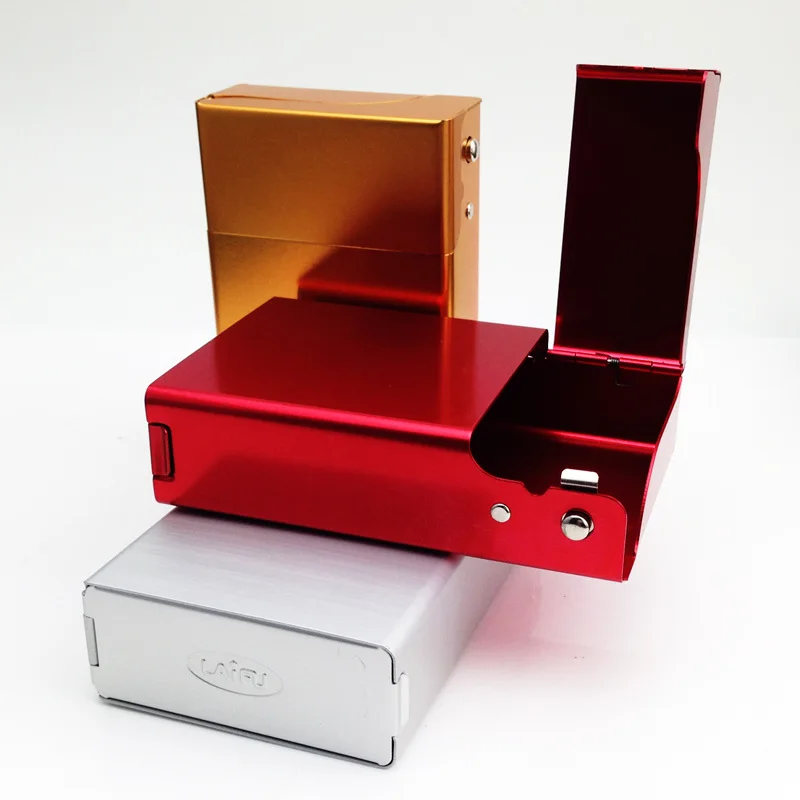 

5 pcs Side open Automatic 20 pcs Cigarette Case box Creative Gifts ultra-thin metal alloy Tobacco storage Holder smoking pipe