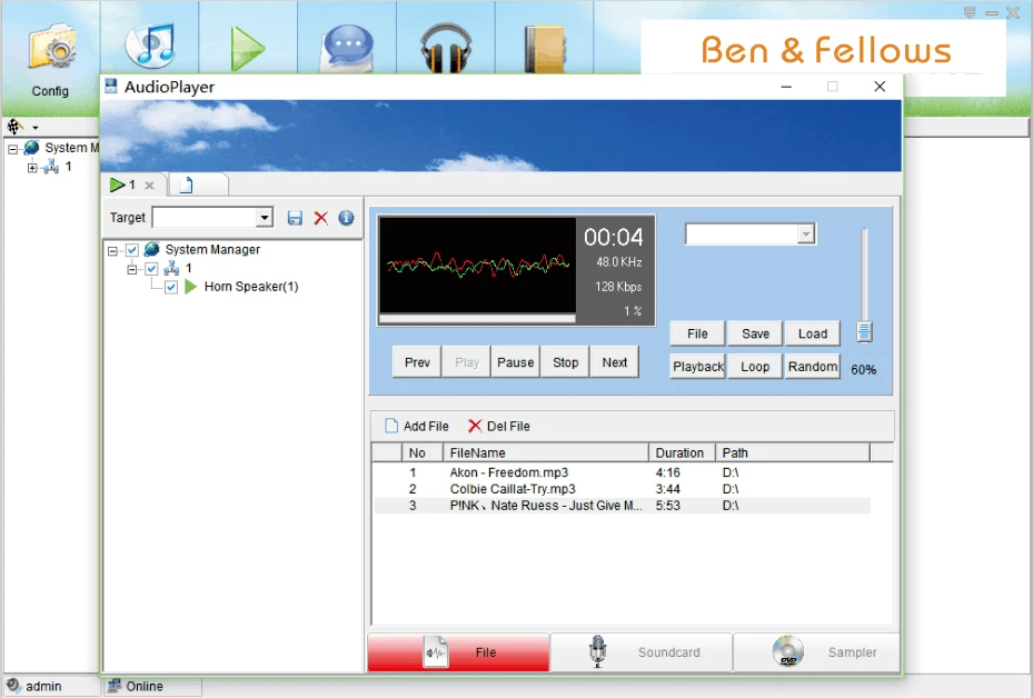 Ben & Fellows 540101 IP системный менеджер программного обеспечения PA система|software| |