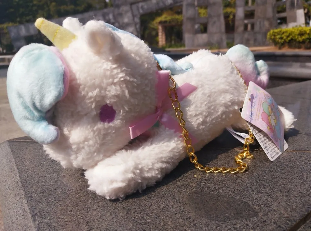 1" Sanrio Маленькие близнецы звезды Розовый Единорог сумка Шарм животных кукла плюшевые игрушки NWT дать детям подарки на день рождения портмоне