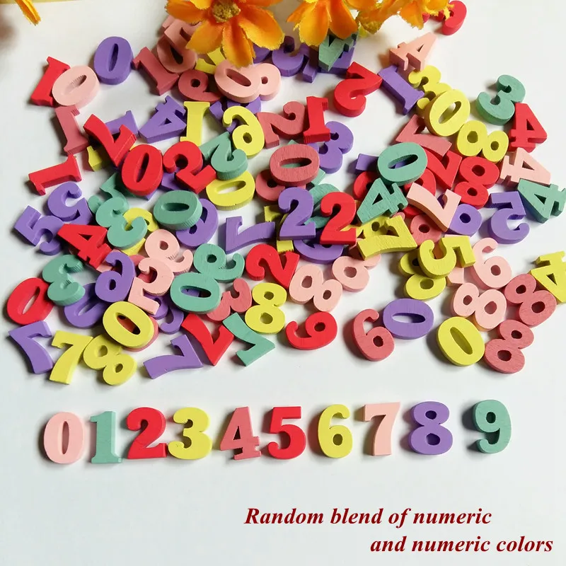Color Azar 100 Piezas De Dulces Colores Mezclados del Alfabeto De Madera para La Fiesta De La Boda De Scrapbooking del Arte DIY Decoraci/ón De Madera Cartas Educaci/ón