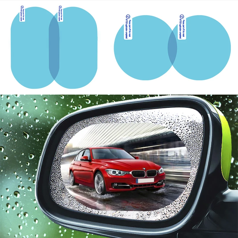 

2PCS Car Rearview Mirror Protective Film Anti Fog Window Clear Rainproof Rear View Mirror Protective Soft Film Auto Accessories