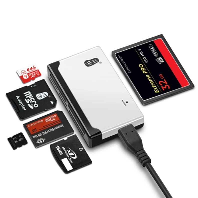 Кавау устройство для чтения Micro-SD карт 2,0 высокоскоростной usb-порт с TF SD CF MS M2 карта XD слот C235 Поддержка 512 GB устройство чтения карт памяти для