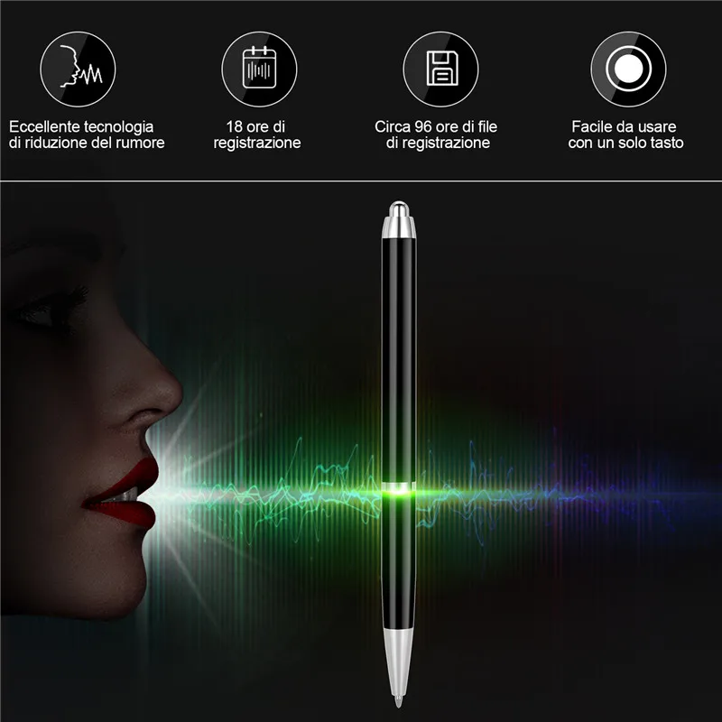 

Digital Voice Recorder Pen 16GB MP3 Player Pen Audio Recorder Noise Reduction HD Sound Recording Mini Dictaphone grabador de voz