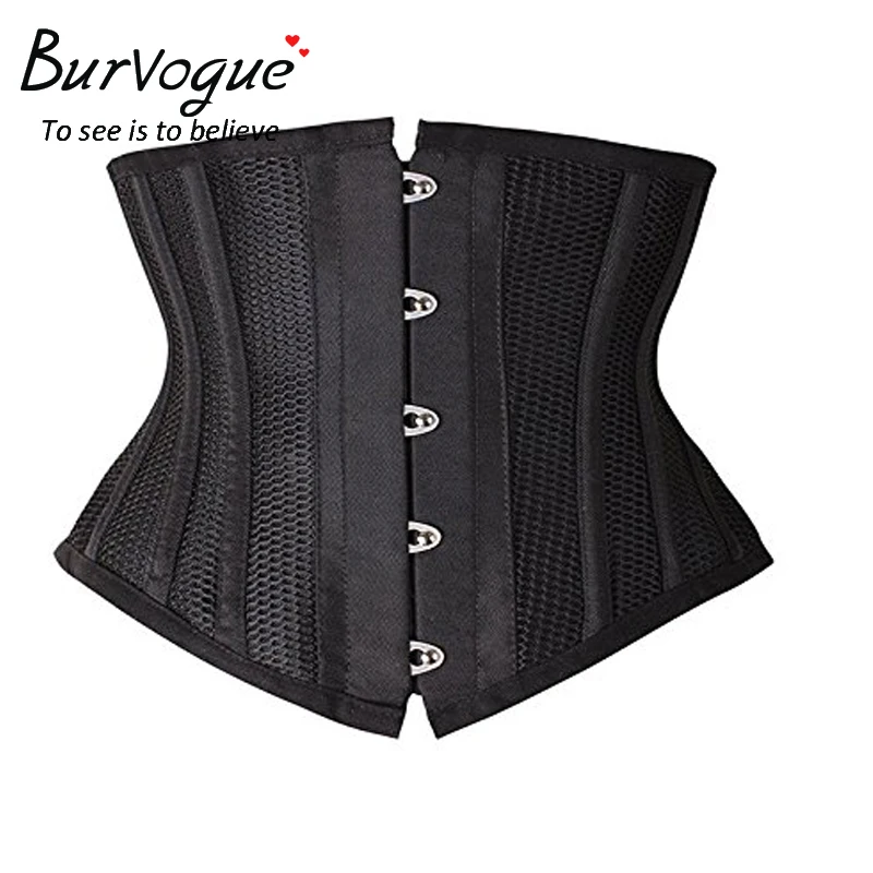Burvogue Women Breathable Mesh Waist Trainer Corsets Underbust Corsets and Bustiers Waist Cincher Corset Slimming Corsets Shaper
