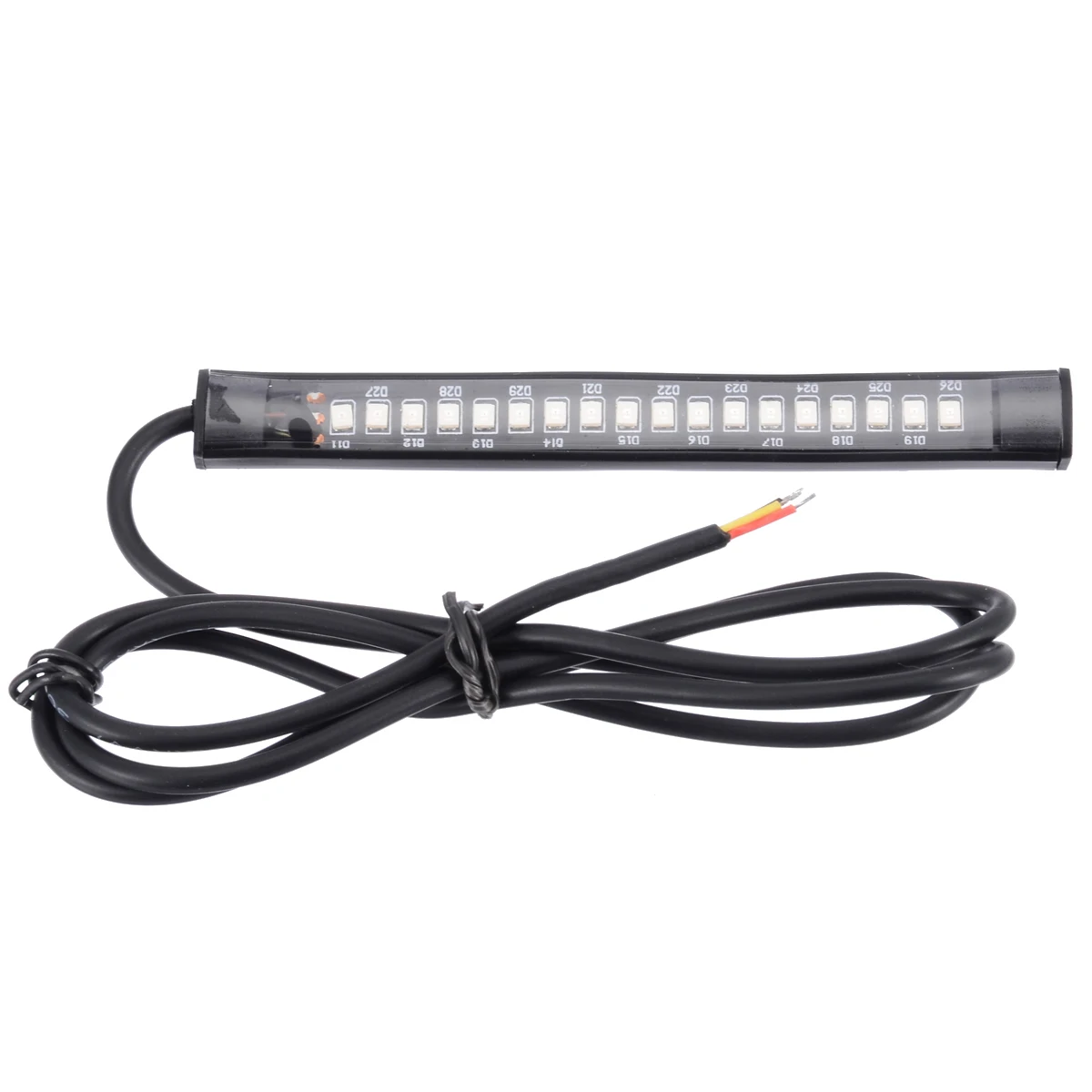 New Amber & Red Motorcycle Tail Strip Light Universal Flexible 18 SMD LED Brake Stop Turn Signal License Plate Strip Lamp
