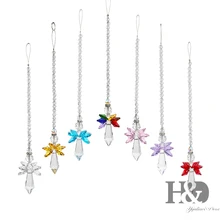 H& D Набор из 7 радужных кристаллов ангел-хранитель чакра солнцезащитный чехол для автомобиля зеркало заднего вида солнцезащитный чехол для дома Свадебная вечеринка Декор