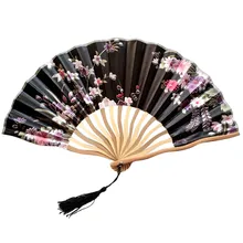 Китайский стиль ручной складной танцевальный вентилятор для свадебной вечеринки кружевной Шелковый складной ручной цветочный вентилятор C522