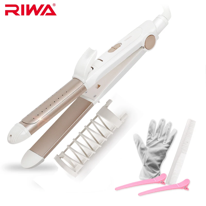 Riwa бигуди выпрямитель 2 в 1 styler керлинг утюг мокрой и сухой щипцы для волос rb 950|curling