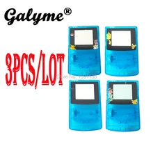 3 шт./партия,, голубой цвет, корпус, чехол с мультяшным экраном, объектив GBO DMG, цвет для мальчика, подходит для Gameboy, цветная оболочка, винты, кнопки