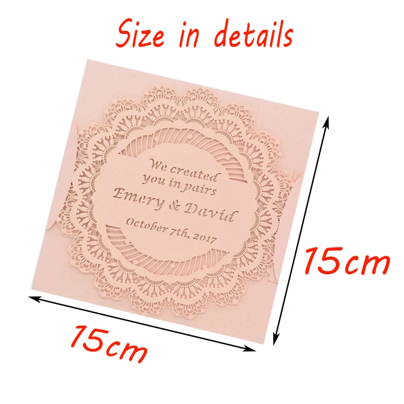 Розовый кружевной Красивая лазерная обработка папке свадебная открытка приглашение Винтаж
