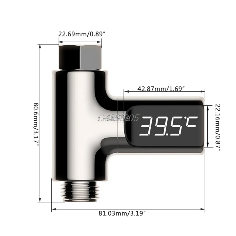 1 шт. светодиодный цифровой термометр для душа с батареей в режиме реального времени монитор температуры воды G25 и Прямая поставка