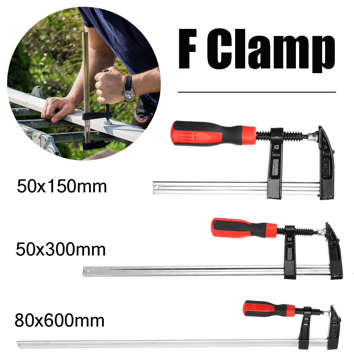 

50x150mm Heavy F-Clamp Bar Quick Slide Quick Slide Clamp For Woodworking Carpenter Home Improvement Clamps