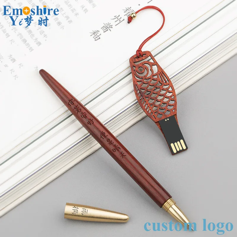 USB флэш накопитель 16 ГБ деревянная шариковая ручка роликовая коробка Пеналы