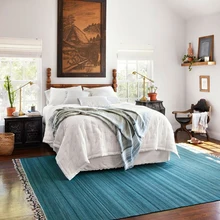 Шерсть, ручная работа, Одноцветный ковер для комнаты, геометрический, индийский, синий ковер, плед, полосатый, современный салон, современный дизайн, килим коврик в скандинавском стиле