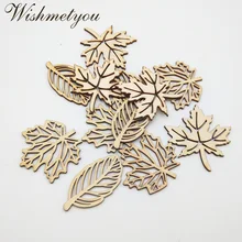 WISHMETYOU 24 шт. микс лист натуральные деревянные Чипсы украшения Скрапбукинг ремесла принадлежности ручной работы Листья Искусство граффити Кнопка Новинка