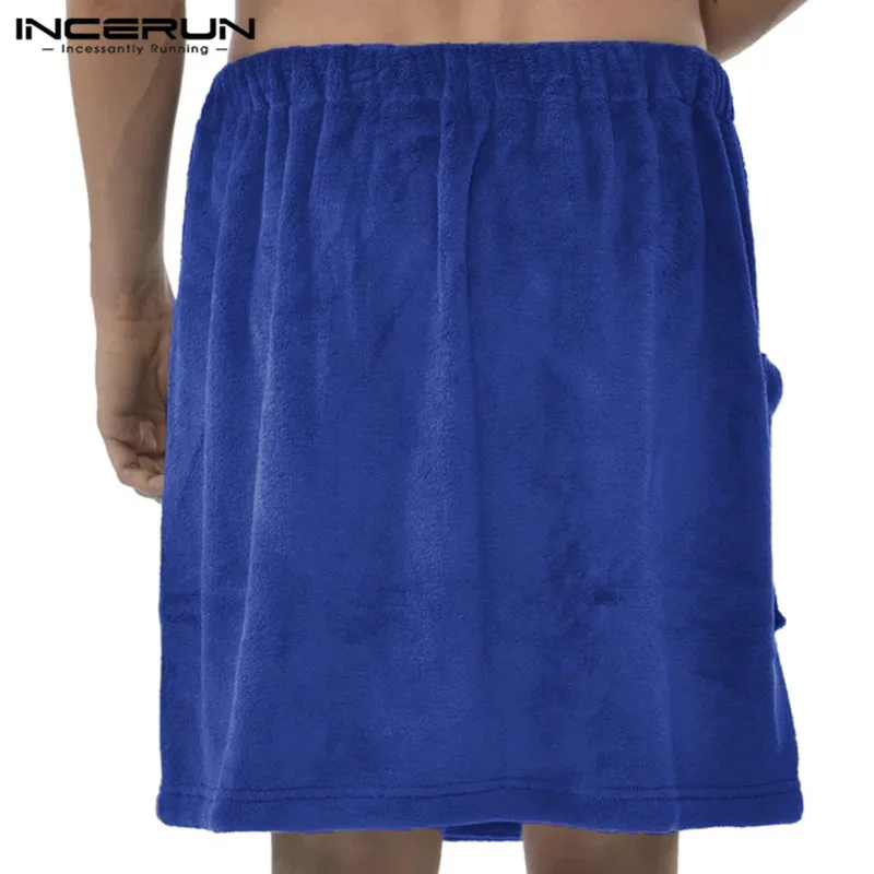 Модные банные мужские полотенца унисекс, юбки с карманами, однотонное мягкое одеяло с эластичной резинкой на талии, пляжные мужские банные юбки, банные халаты большого размера 5XL, базовые