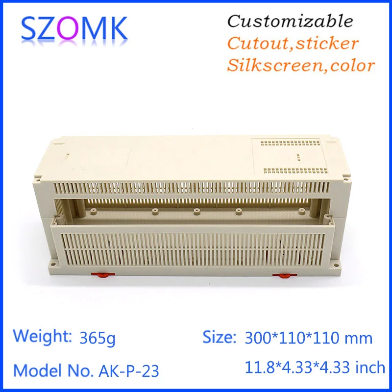 

1 piece Din rail enclosure control box diy plastic housing diy plc electronics case szomk housing 300*110*110mm