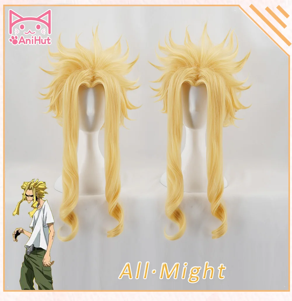 AniHut All Might Boku No Hero Academy Hair Аниме косплей парик My Hero Academy/Academy косплей парик Синтетический All Might Hair для мужчин