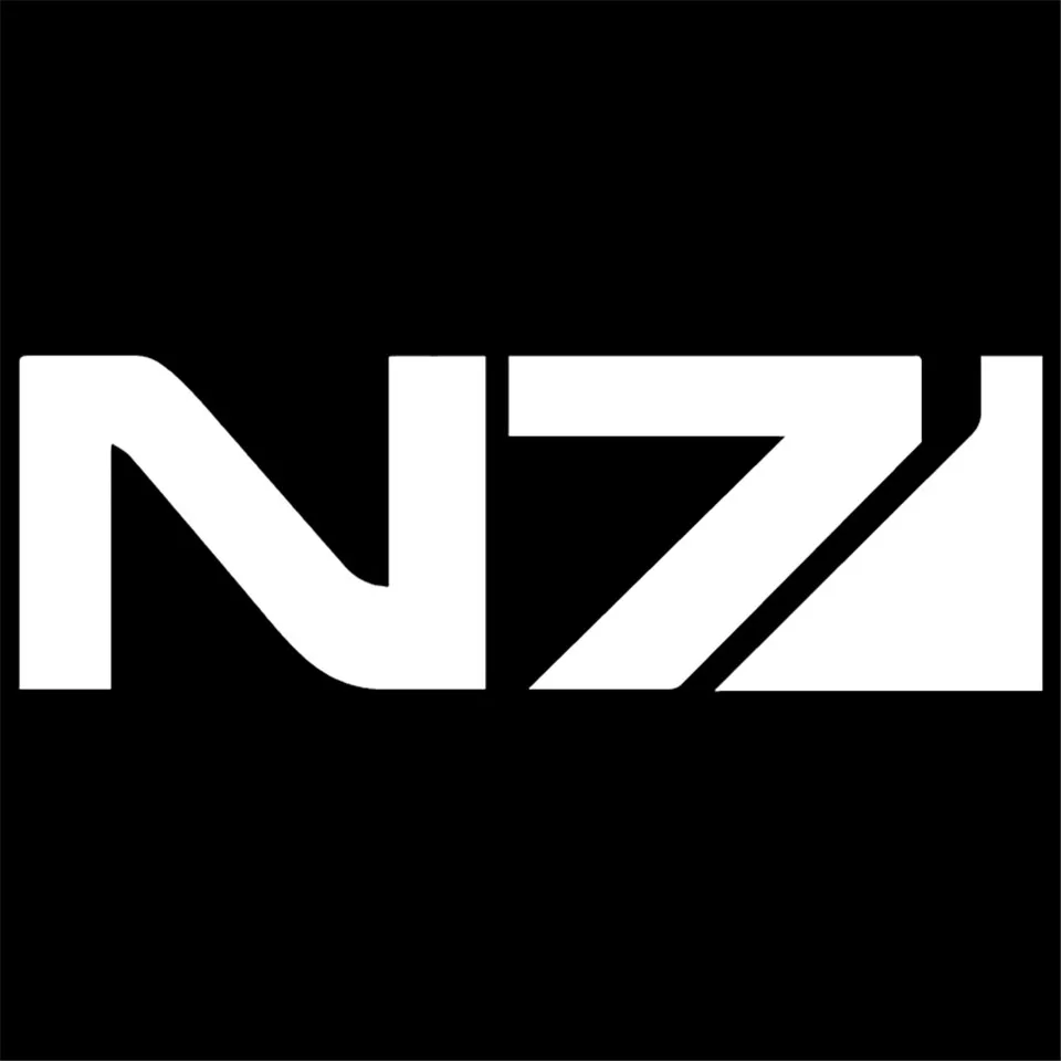 15X4.9CM Mass Effect N7 Adhesive Originality Car Sticker Vinyl Decal  Blackwhitelaser (1)
