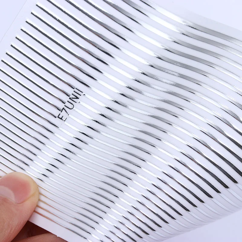 

3D Nail Sticker Stripe Line Silver Rose Gold Color Nails Adhesive Transfer Stickers Striping Tape Nail Art Decals Decorations
