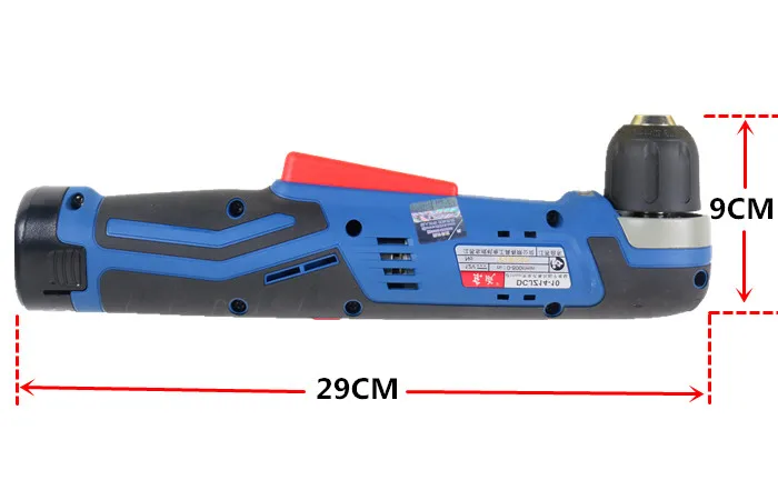 Новинка, беспроводная угловая электрическая отвертка, дрель, 12 В, угловая электрическая дрель, 10 мм, Аккумуляторная дрель(2 шт. батарея+ подарок