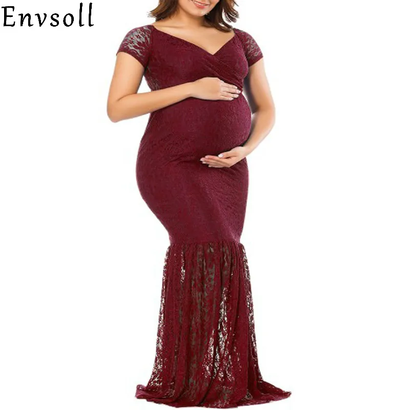 Envsoll Maternity Dress Gown Wedding Party Dresses Pregnant Long Maxi V Neck Lace Dress Maternity Clothes For Pregnant Women Envsoll Maternity Dress Gown Wedding Party Dresses Pregnant Long Maxi V Neck Lace Dress Maternity Clothes For Pregnant Women