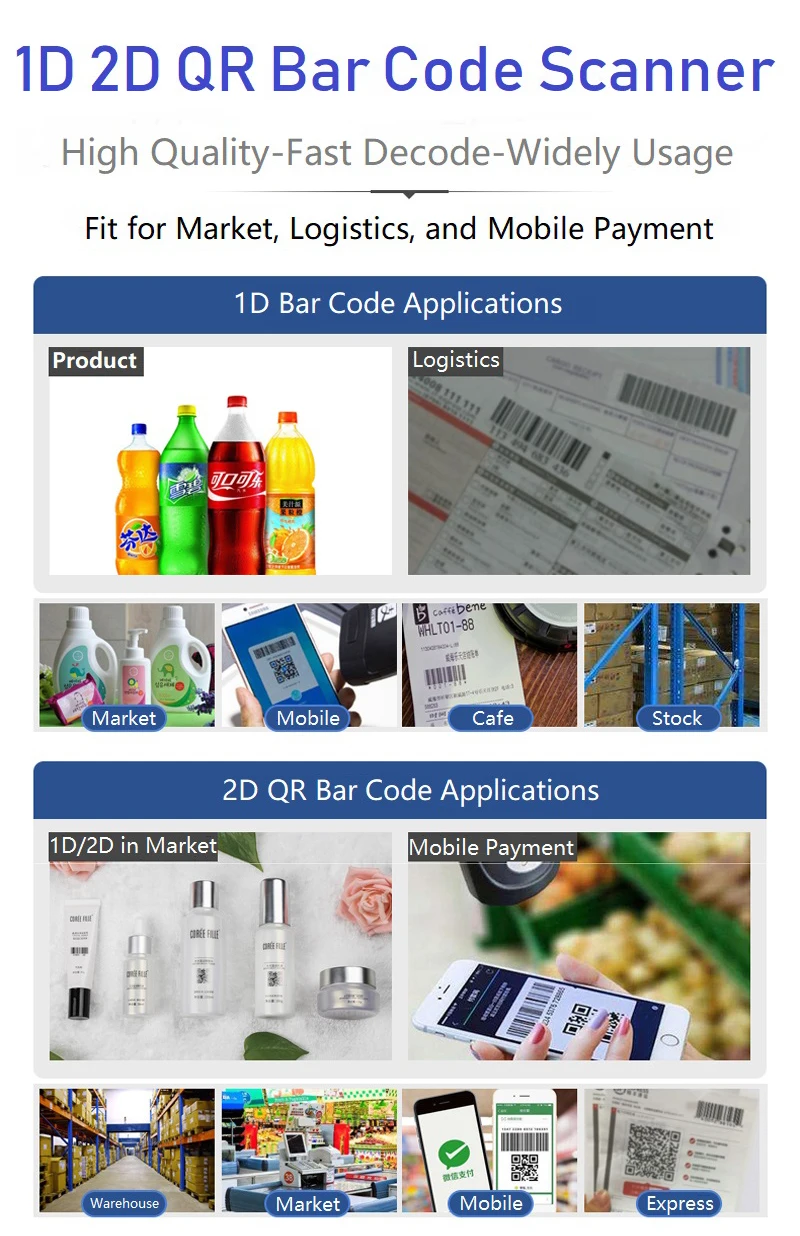 Tekpro sem Fio Leitor de Código de Barras Tela do Computador Scanner de Código de Barras sem Fio Pagamento Móvel qr 1d 2d 7 de código de barras tela do computador