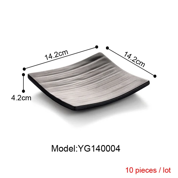 Меламиновая посуда с суповую тарелку, производство Китай квадратный грабли угловая пластина Горячая Por шведского стола ресторана тарелка для сашими A5 меламиновая посуда - Цвет: YG140004
