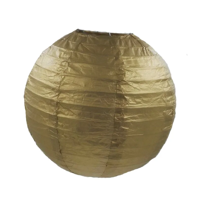 10-15-20-25-30-35-40 см китайский бумажный фонарик Новогоднее украшение свадебные Помолвочные вечерние декоративные бумажные шары лампы для спальни - Цвет: Gold